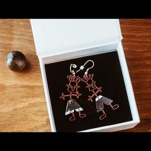 Wire people earrings